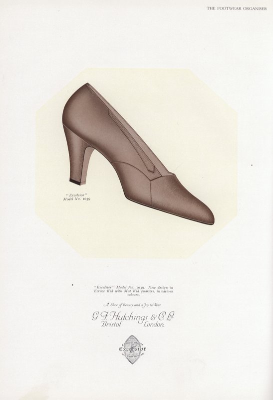 Anúncio de sapato feminino, década de 1930 de English School