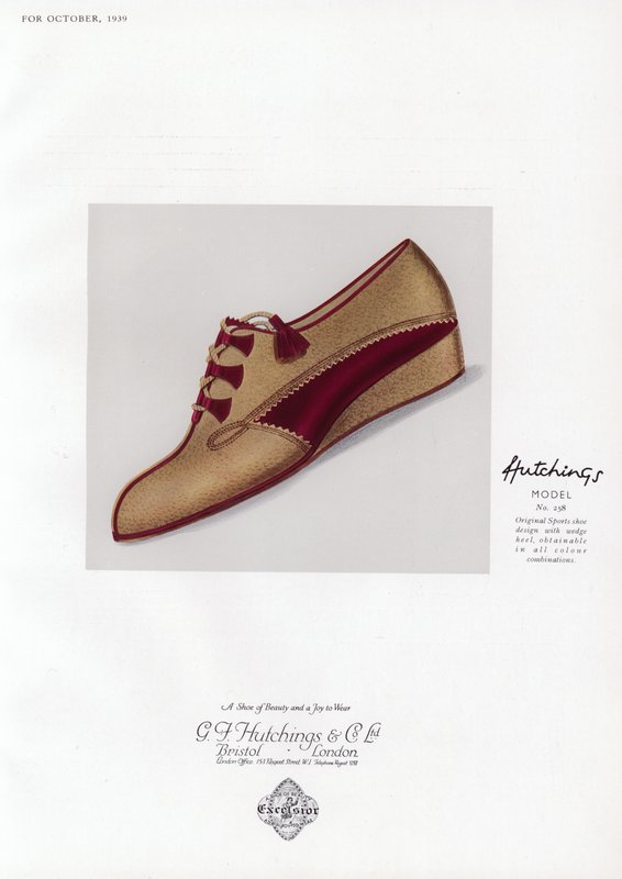 Anúncio de sapato feminino, década de 1930 de English School