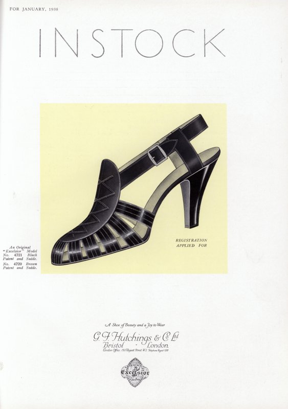 Anúncio de sapato feminino, década de 1930 de English School