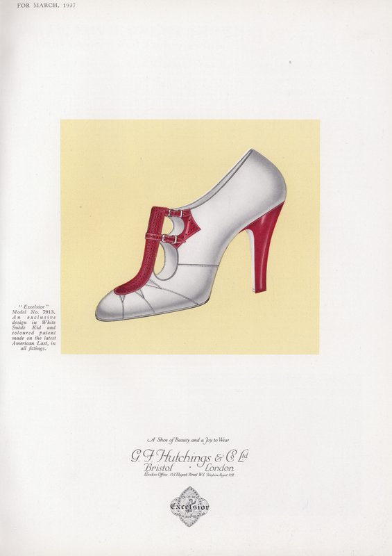 Anúncio de sapato feminino, década de 1930 de English School