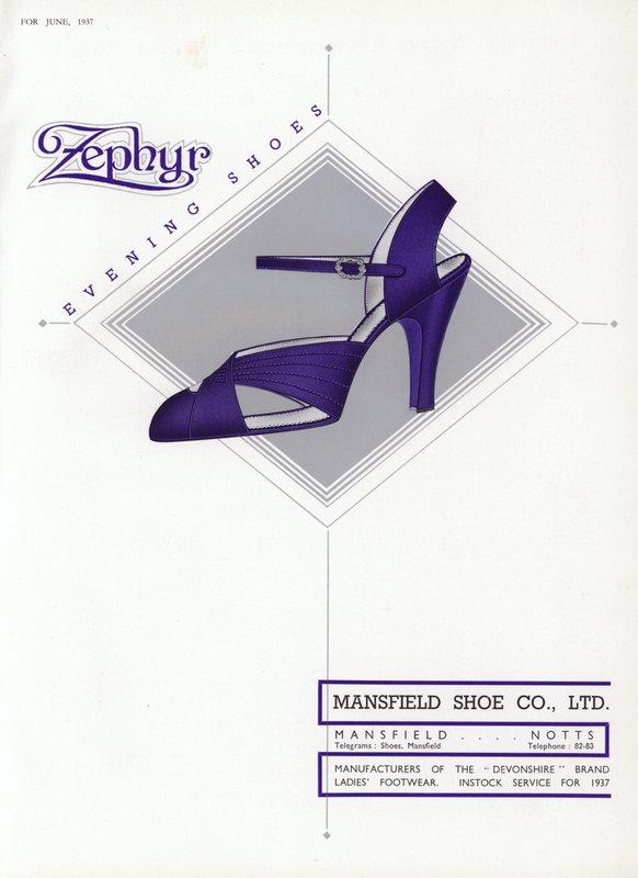 Anúncio de sapato feminino, década de 1930 de English School