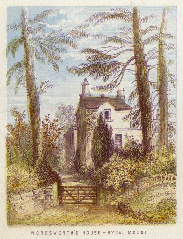 Casa de Wordsworth, Rydal Mount (lito colorido) de English School