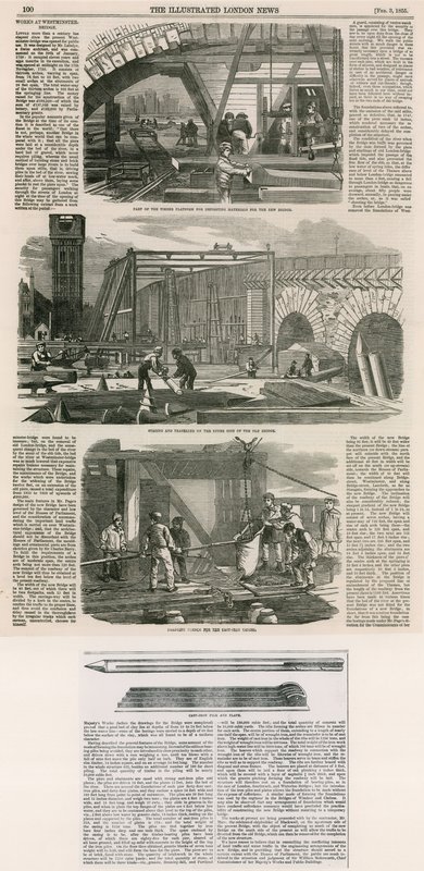 Obras, ponte de Westminster de English School