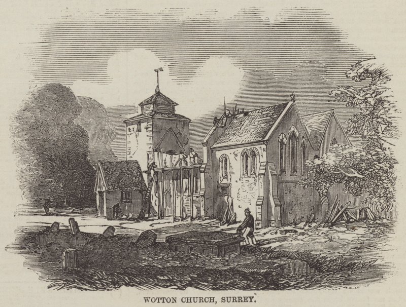 Igreja Wotton, Surrey (gravura) de English School