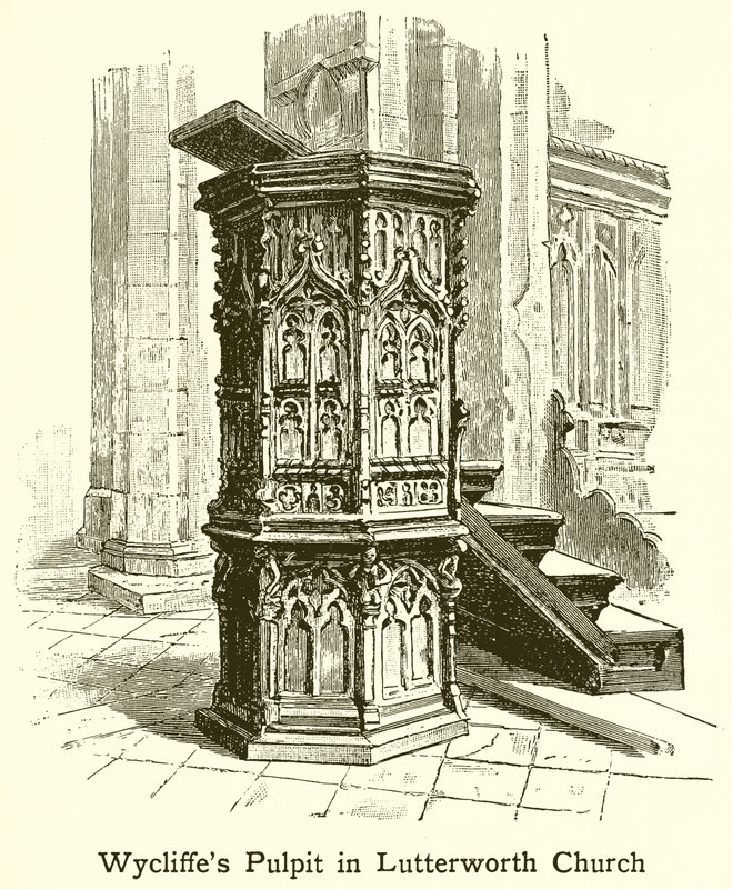 Púlpito de Wycliffes em Lutterworth Church de English School