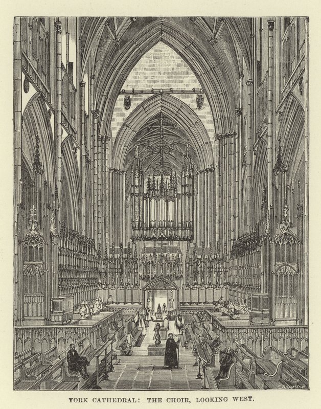 Catedral de York, o coro, olhando para o oeste de English School