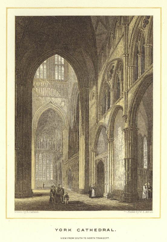 Catedral de York, vista do sul ao transepto norte de English School
