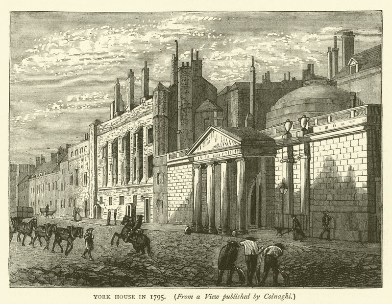 York House em 1795, a partir de uma vista publicada pela Colnaghi (gravura) de English School