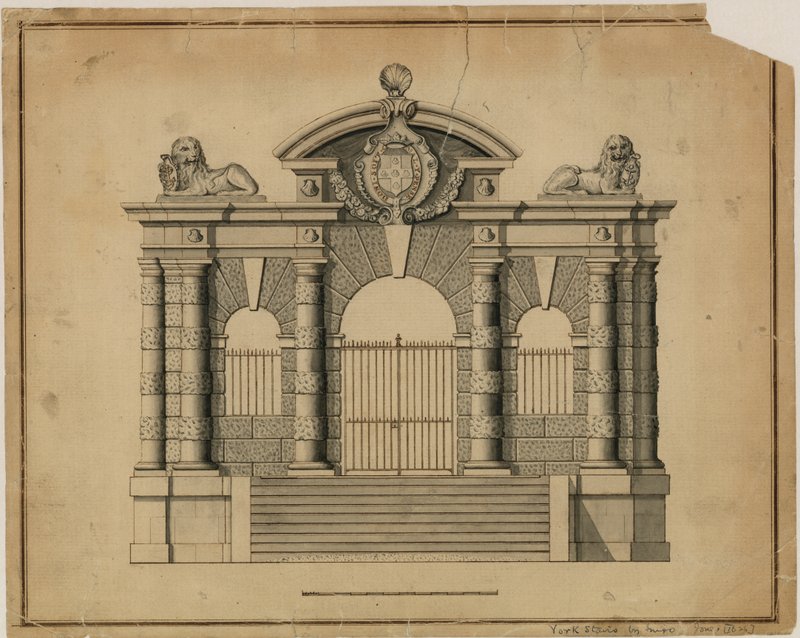 Escadas de York por Inigo Jones, c 1626 de English School