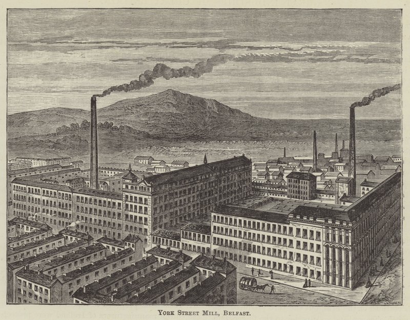York Street Mill, Belfast (gravura) de English School