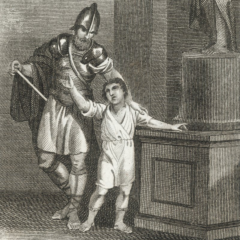 O jovem Aníbal a jurar inimizade aos romanos (gravura) de English School