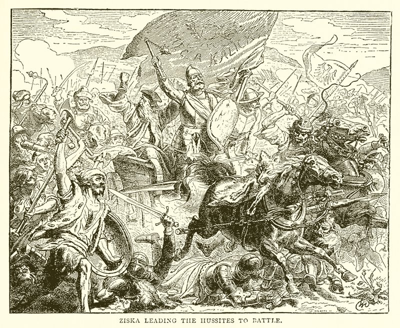 Ziska levando os hussitas para a batalha de English School