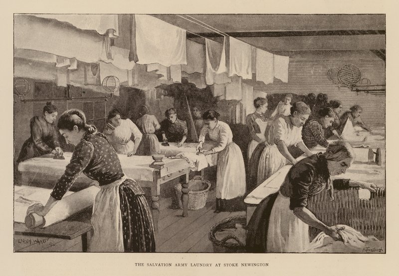 Lavandaria do Exército de Salvação em Stoke Newington (gravura) de Enoch Ward
