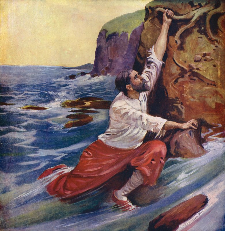 A fuga de Sindbad (litografia a cores) de Enoch Ward