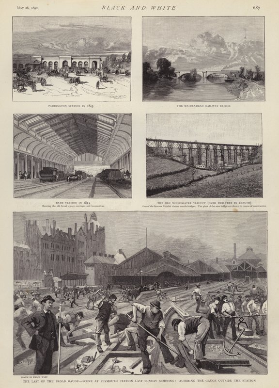 A Grande Ferrovia do Oeste (GWR) (litho) de Enoch Ward