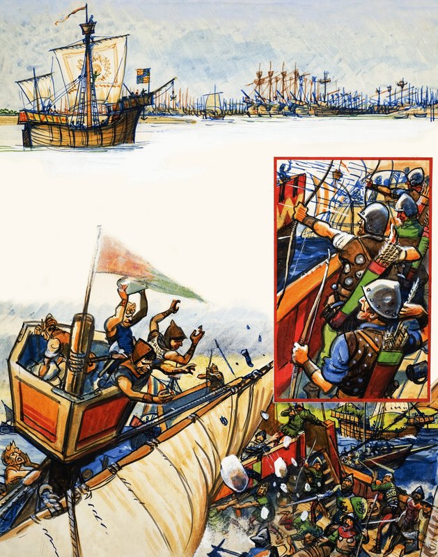 Álbum de recortes de um marinheiro britânico: Abate em Sluys de Eric Parker