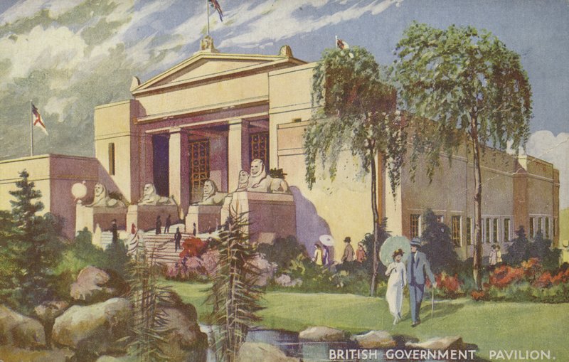 O Pavilhão do Governo Britânico, Exposição do Império Britânico, Wembley, 1924 de Ernest Coffin