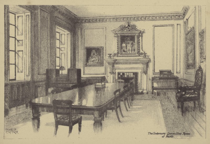 Sala do Comitê de Governadores dos Barts de Ernest Coffin
