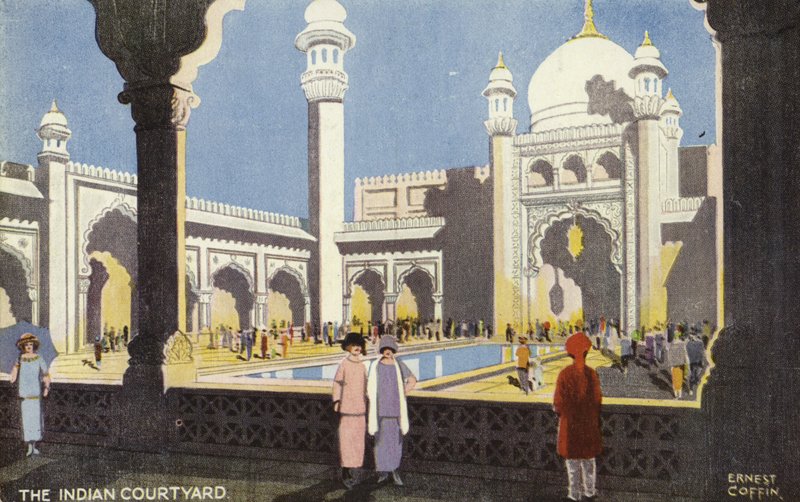 O pátio indiano, exposição do Império Britânico, Wembley, 1924 de Ernest Coffin