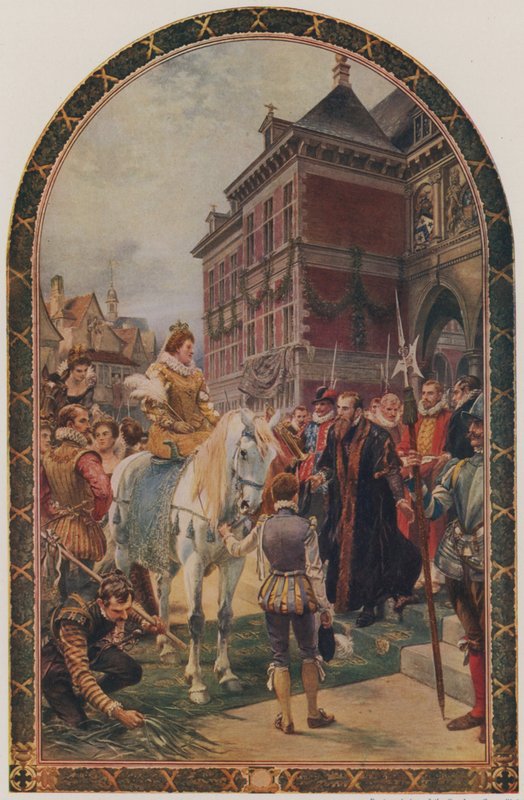 A abertura do primeiro Royal Exchange pela Rainha Elizabeth I, Londres, 23 de janeiro de 1571 de Ernest Crofts