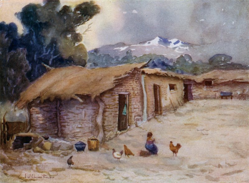 Uma cabana Paisanos na fronteira chilena de Ernest William Christmas