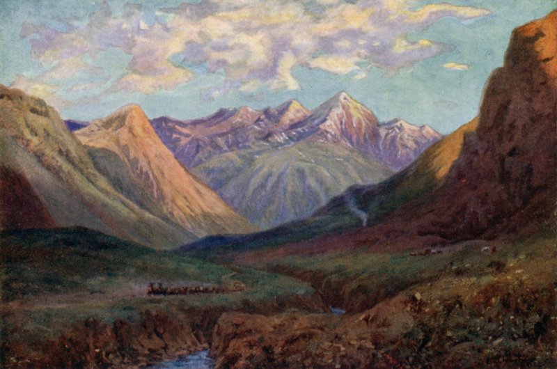 Equipe de mula saindo de Puente del Inca de Ernest William Christmas