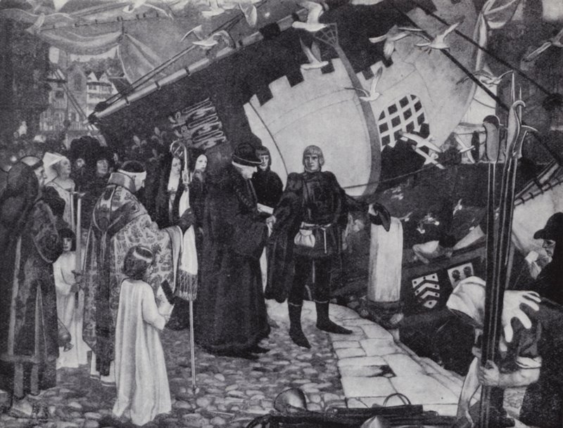 O explorador inglês nascido na Itália, John Cabot, que descobriu a costa norte-americana de Ernest (after) Board