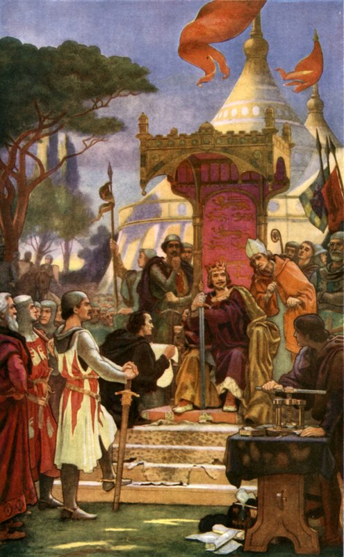 O Rei João assina a Carta Magna de Ernest (after) Normand