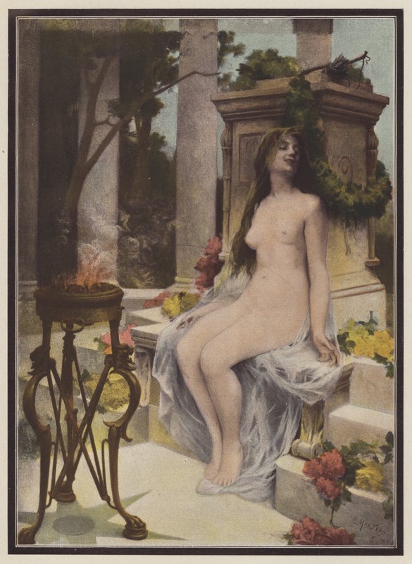 Uma oferta de amor (cor litho) de Ernest Edouard Martens