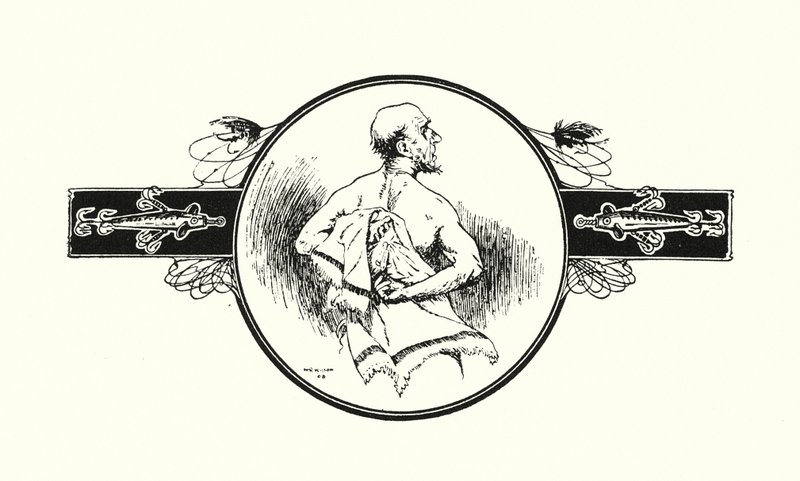 Pescador a secar as costas (litografia) de Ernest Edward Briggs