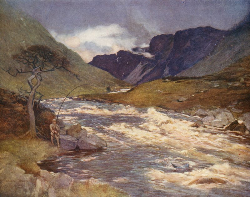 O rio Awe (litografia a cores) de Ernest Edward Briggs