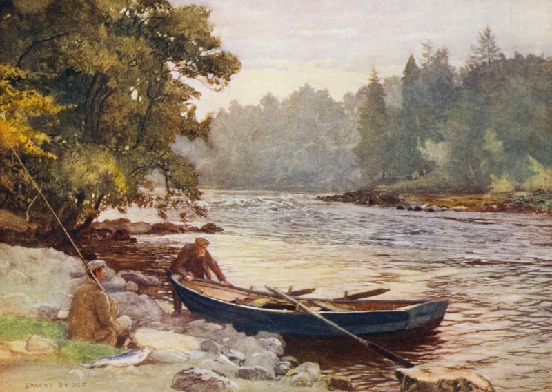 O Tay abaixo de Stobhall (litografia a cores) de Ernest Edward Briggs