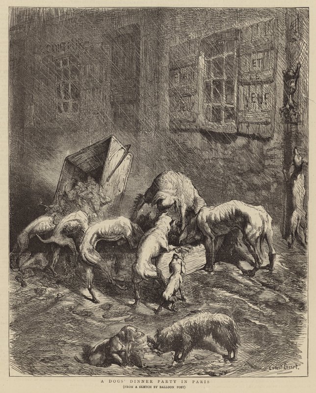 Um jantar de cães em Paris de Ernest Henry Griset