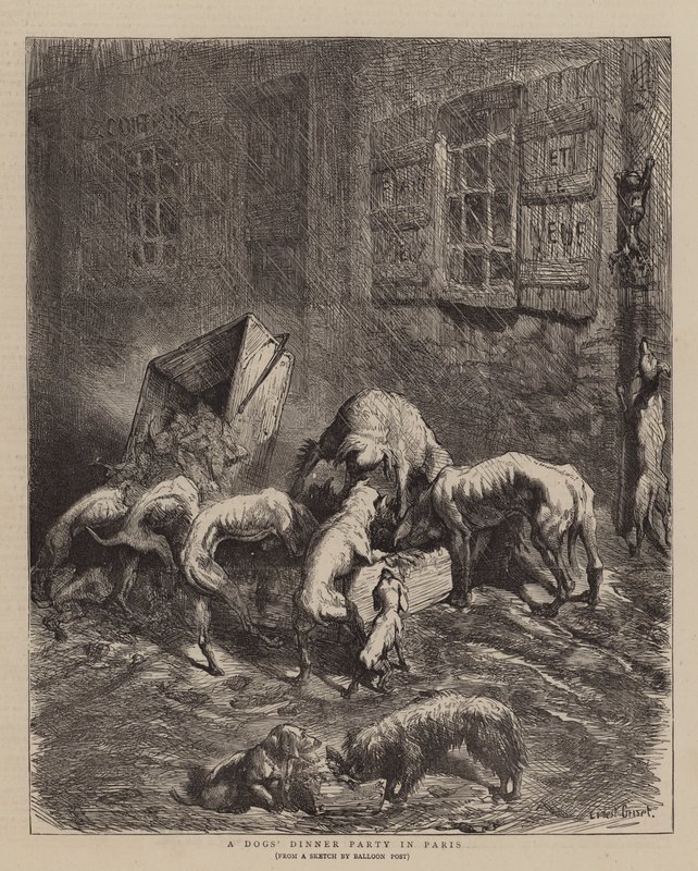 Um jantar de cães em Paris de Ernest Henry Griset