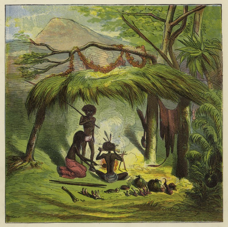 Família Ashanti tomando chá de Ernest Henry Griset