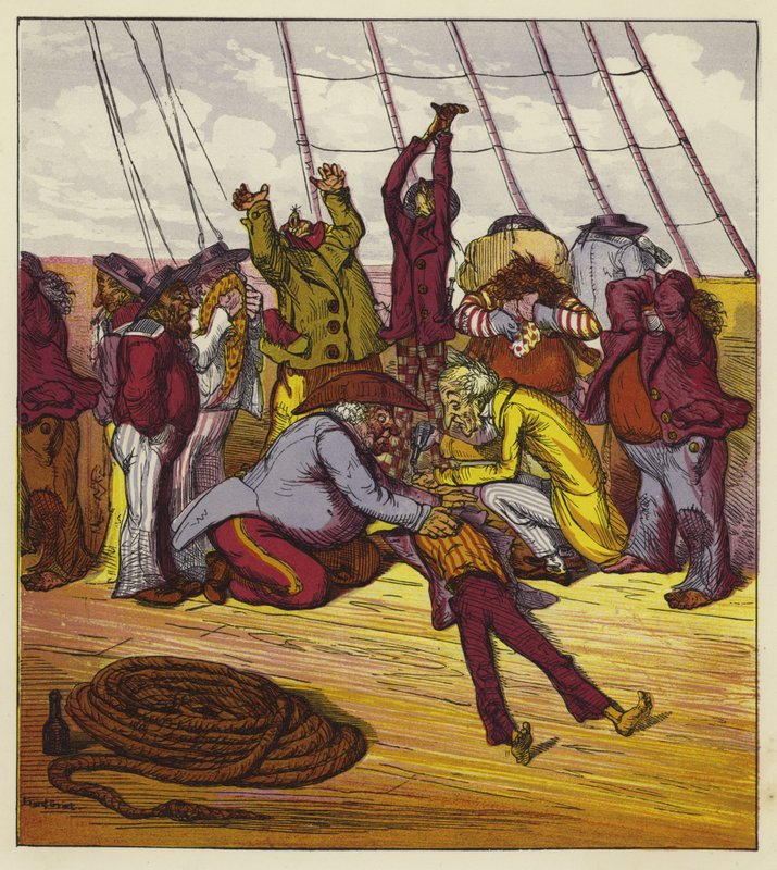 Billee desmaiou a bordo do Mary Jane de Ernest Henry Griset