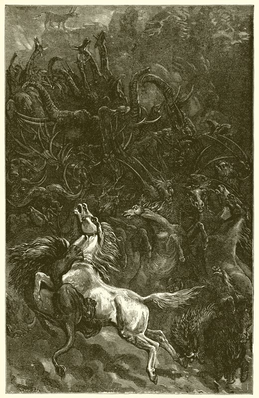 O burro e a caça ao leão de Ernest Henry Griset