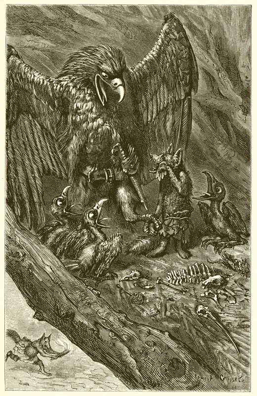 A águia e a raposa de Ernest Henry Griset