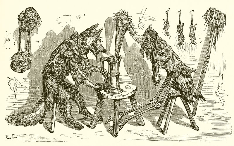 A raposa e a cegonha de Ernest Henry Griset