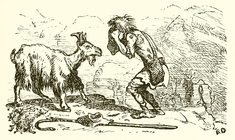 O pastor de cabras e a cabra de Ernest Henry Griset