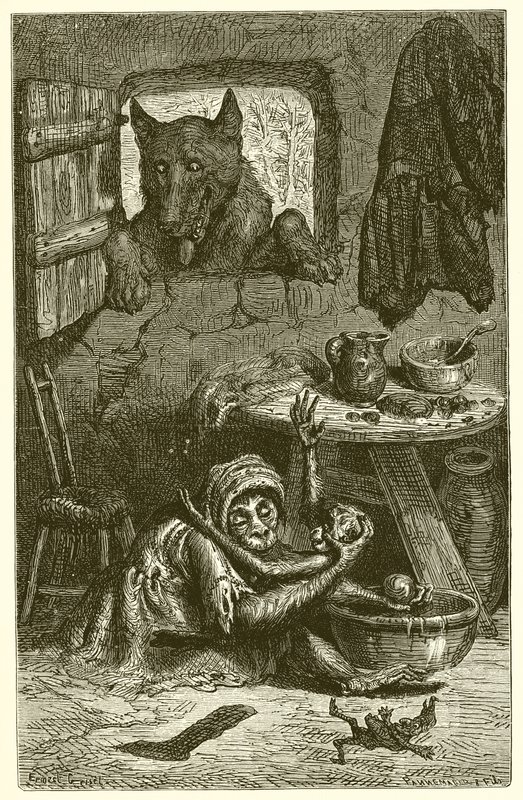 A enfermeira e o lobo de Ernest Henry Griset