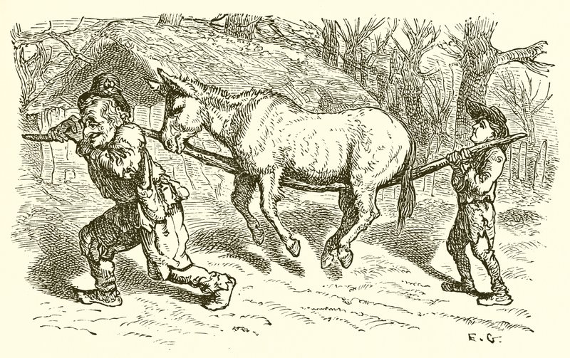 O velho homem, seu filho e o burro de Ernest Henry Griset