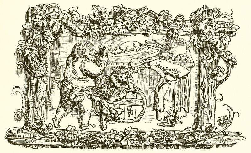 A velha e o barril vazio de Ernest Henry Griset