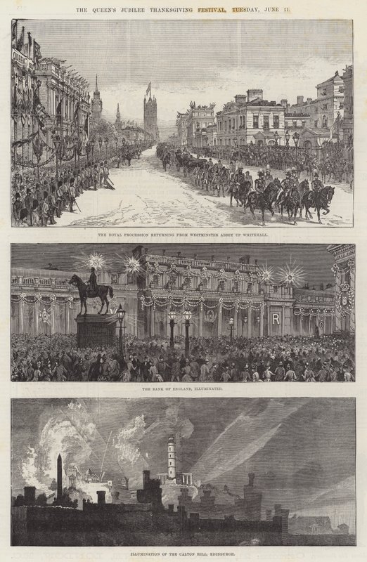 O Jubileu da Rainha do Dia de Ação de Graças em Londres, terça-feira, 21 de junho de Ernest Henry Griset
