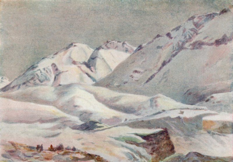 A Cordilheira dos Andes (cor litho) de Ernest William Christmas