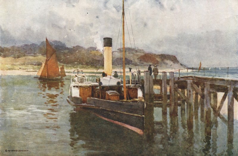 Bembridge Harbour (cor litho) de Ernest William Haslehust