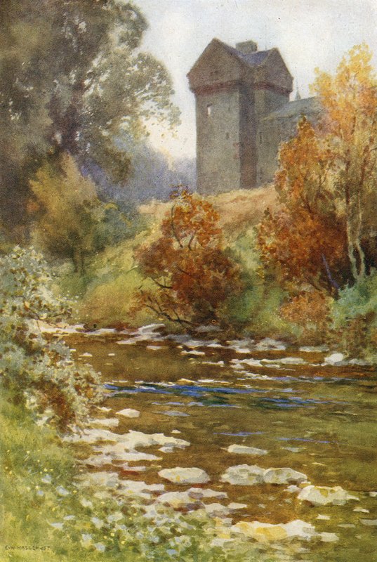 Torre Branxholm (lito a cores) de Ernest William Haslehust