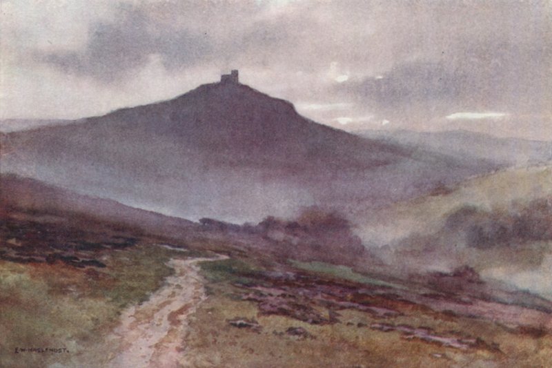 Brent Tor (lito colorido) de Ernest William Haslehust