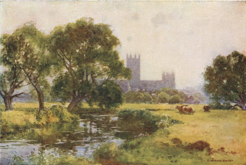 Canterbury do Stour (lito colorido) de Ernest William Haslehust