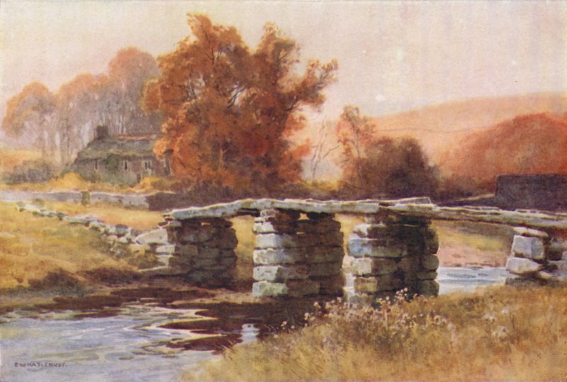 Ponte Clapper, Postbridge (cor litho) de Ernest William Haslehust